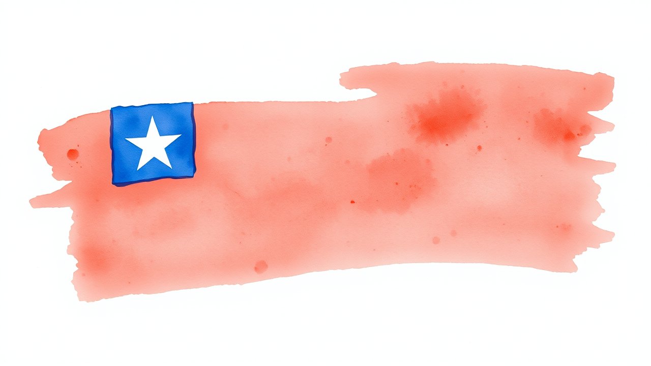 Flag of Chile 🇨🇱 in watercolor style