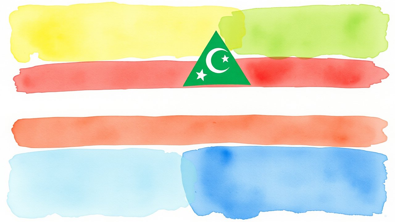 Flag of Comoros 🇰🇲 in watercolor style