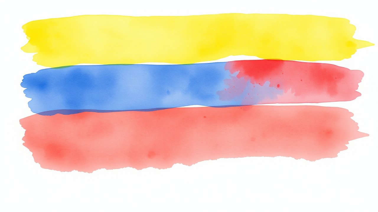 Flag of Colombia 🇨🇴 in watercolor style