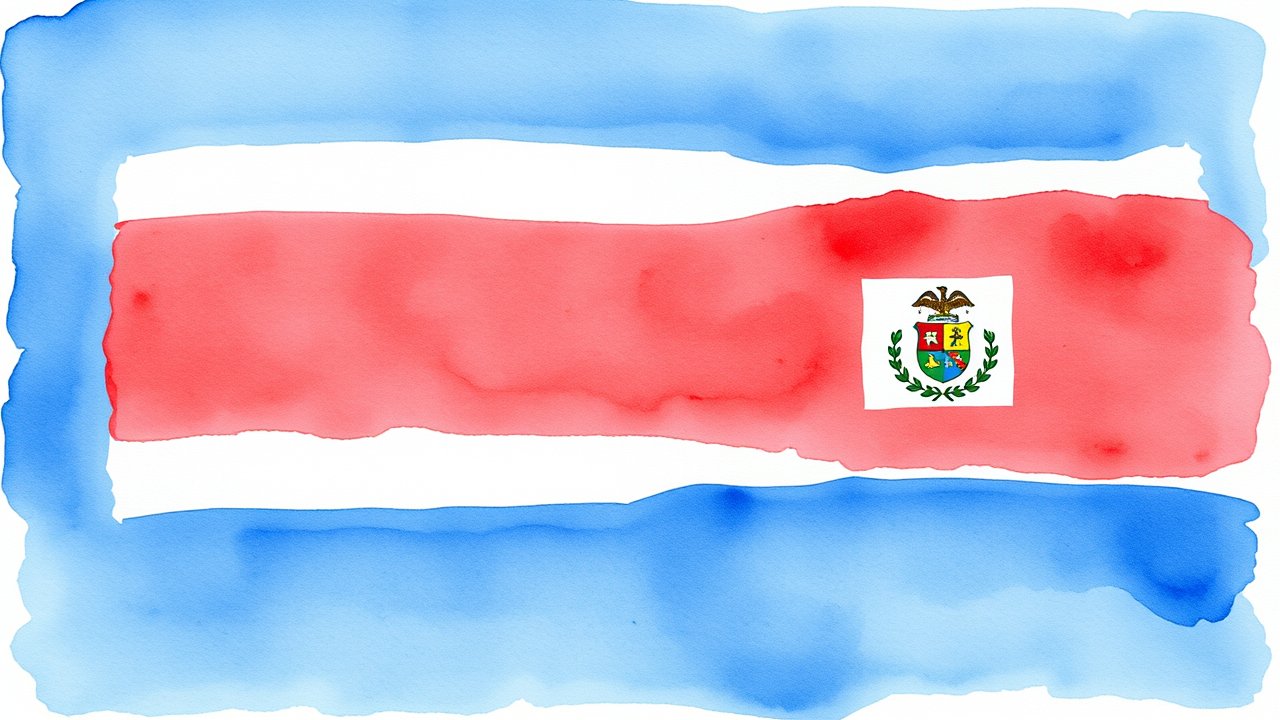 Flag of Costa Rica 🇨🇷 in watercolor style