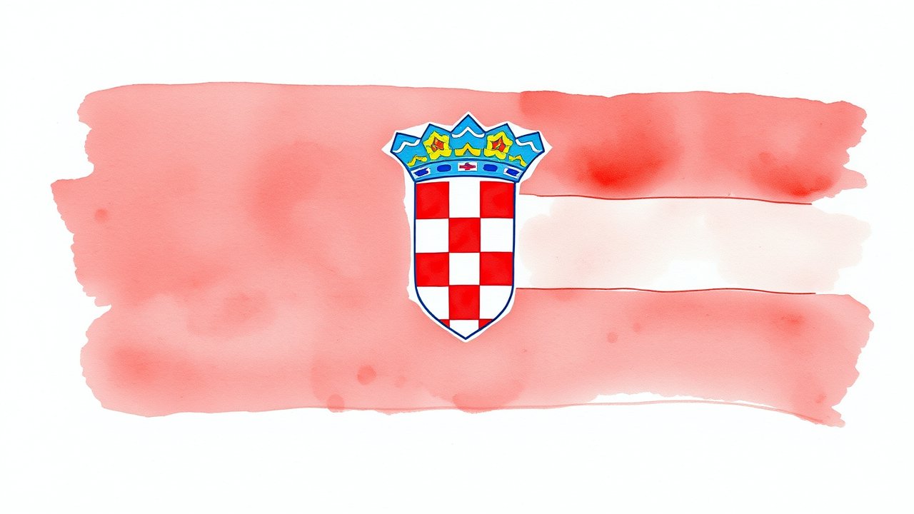 Flag of Croatia 🇭🇷 in watercolor style