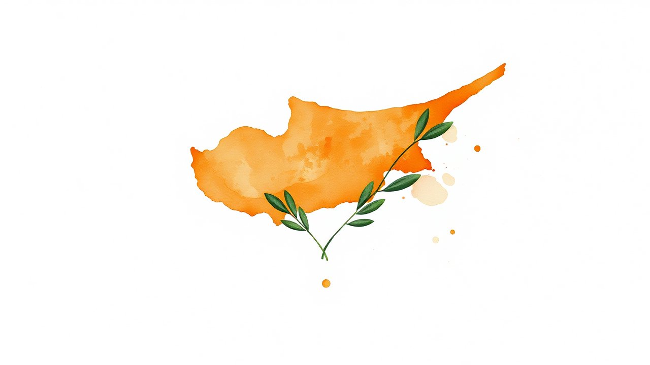 Flag of Cyprus 🇨🇾 in watercolor style