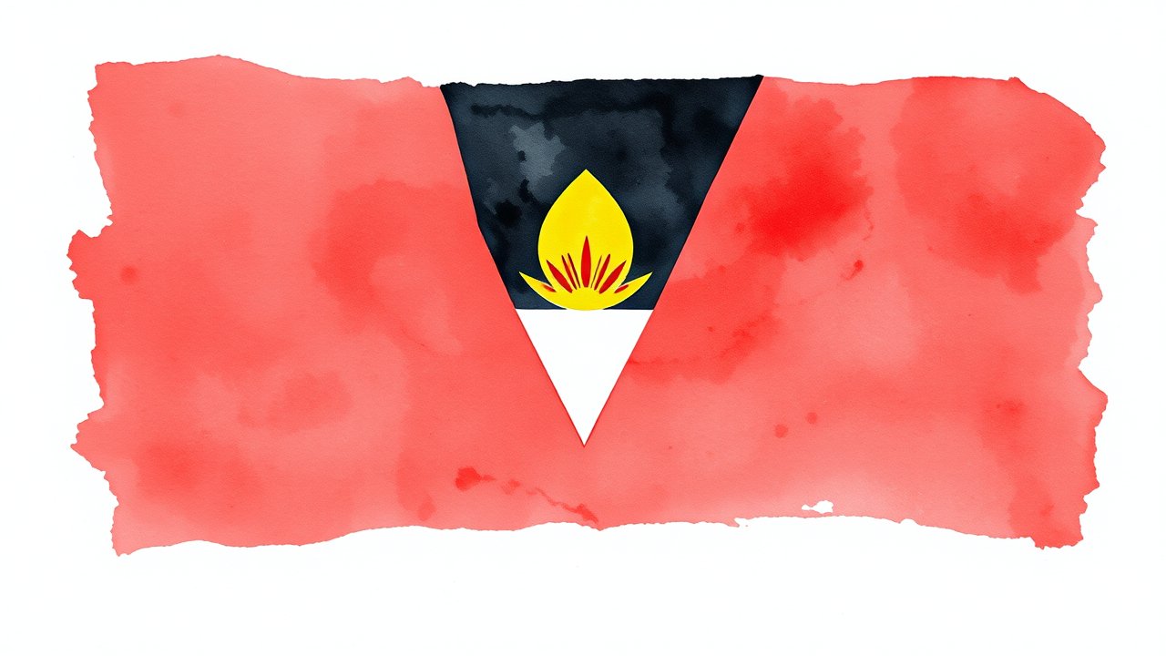 Flag of Antigua and Barbuda 🇦🇬 in watercolor style
