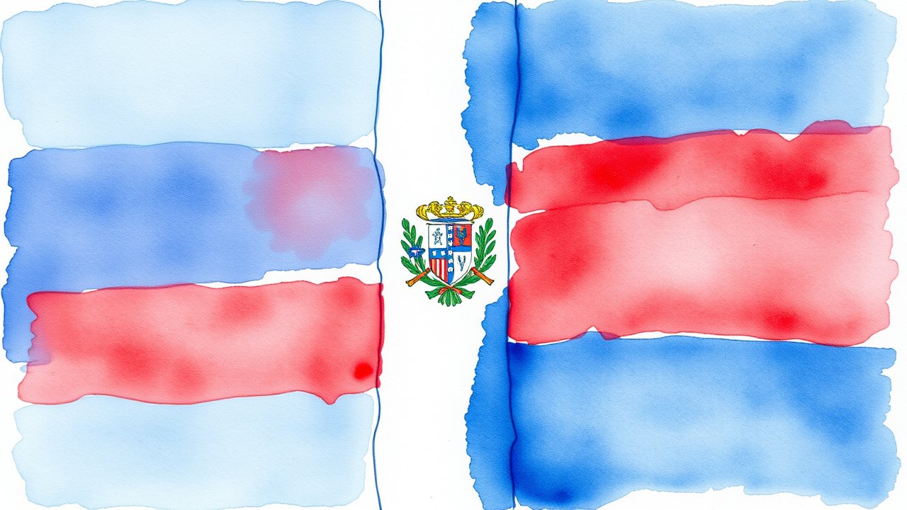 Flag of Dominican Republic 🇩🇴 in watercolor style