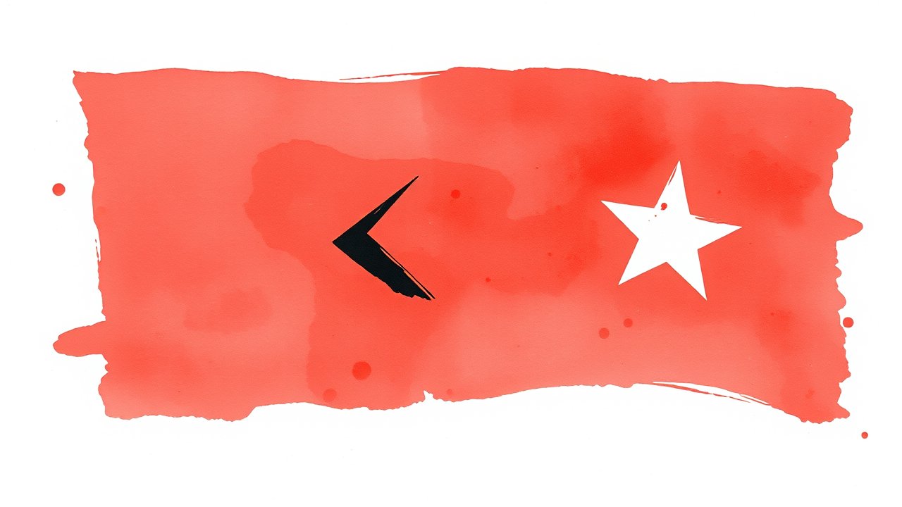 Flag of Timor Leste 🇹🇱 in watercolor style