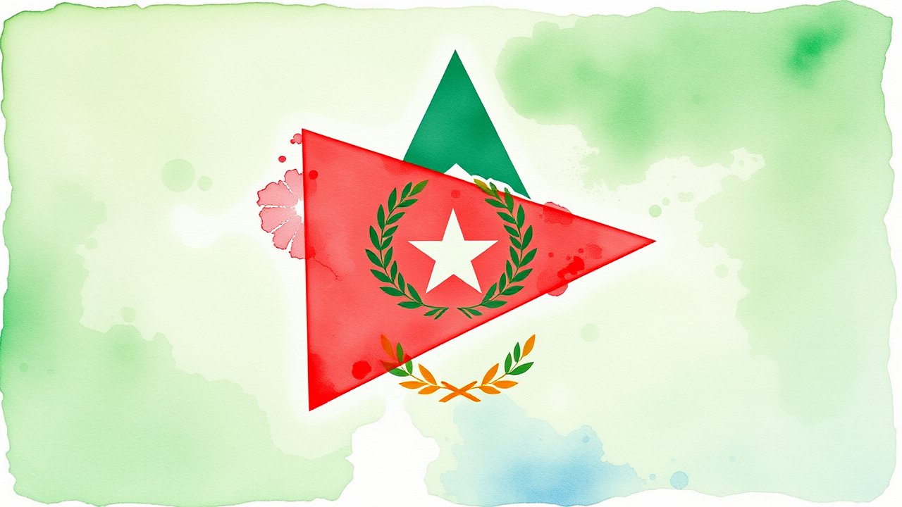 Flag of Eritrea 🇪🇷 in watercolor style
