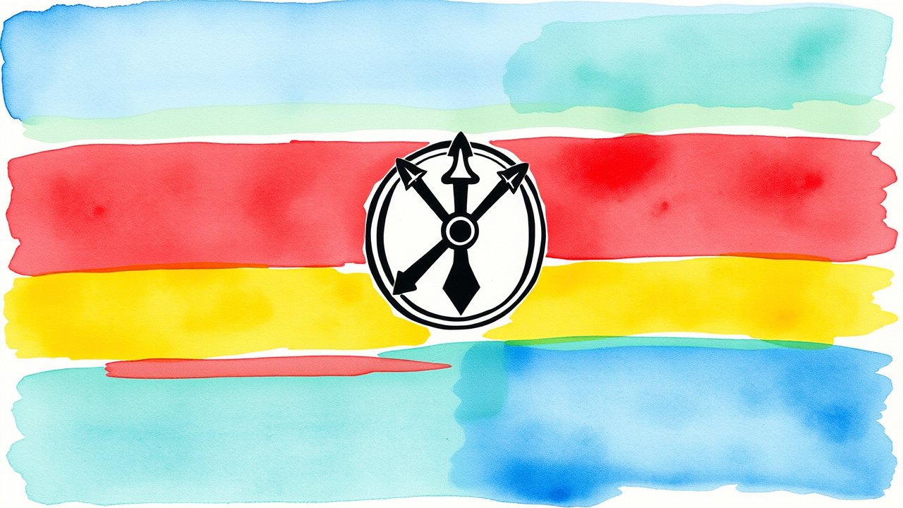 Flag of Eswatini 🇸🇿 in watercolor style
