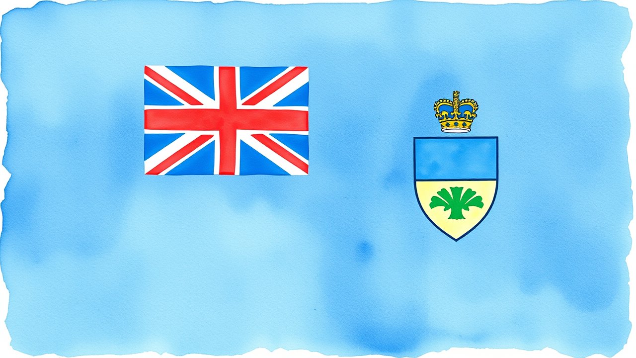 Flag of Fiji 🇫🇯 in watercolor style