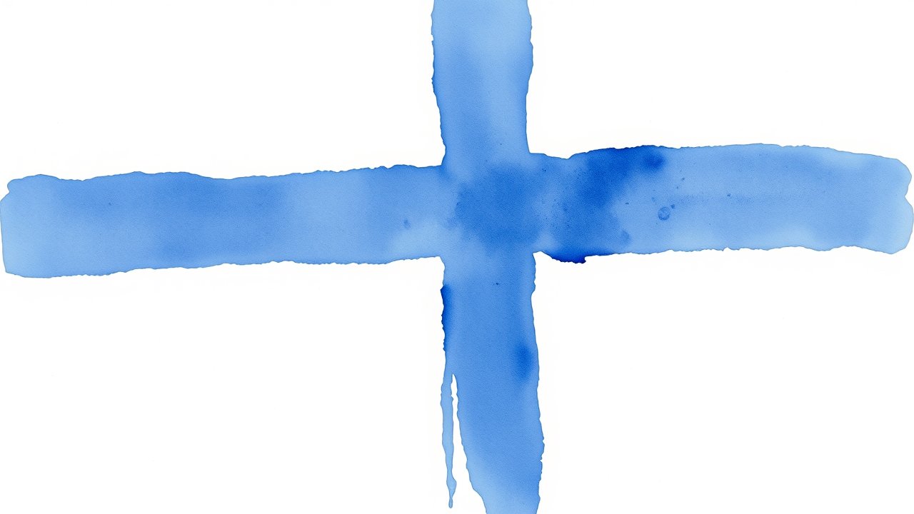 Flag of Finland 🇫🇮 in watercolor style