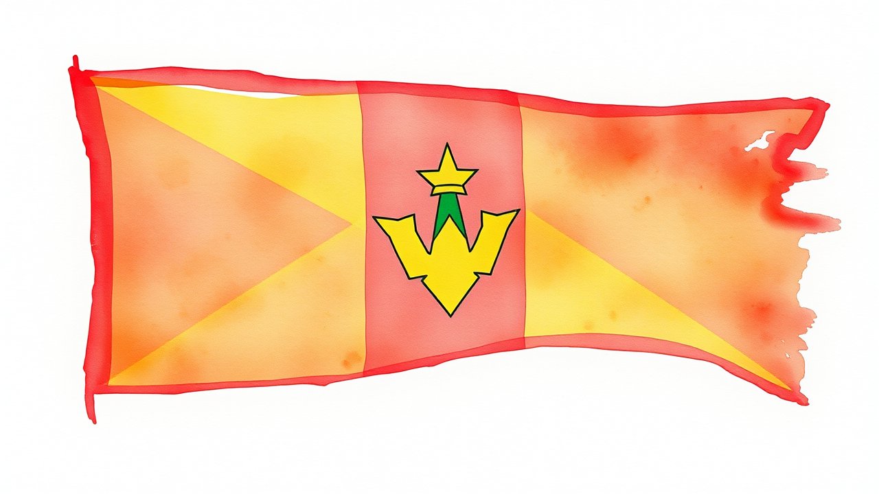 Flag of Grenada 🇬🇩 in watercolor style