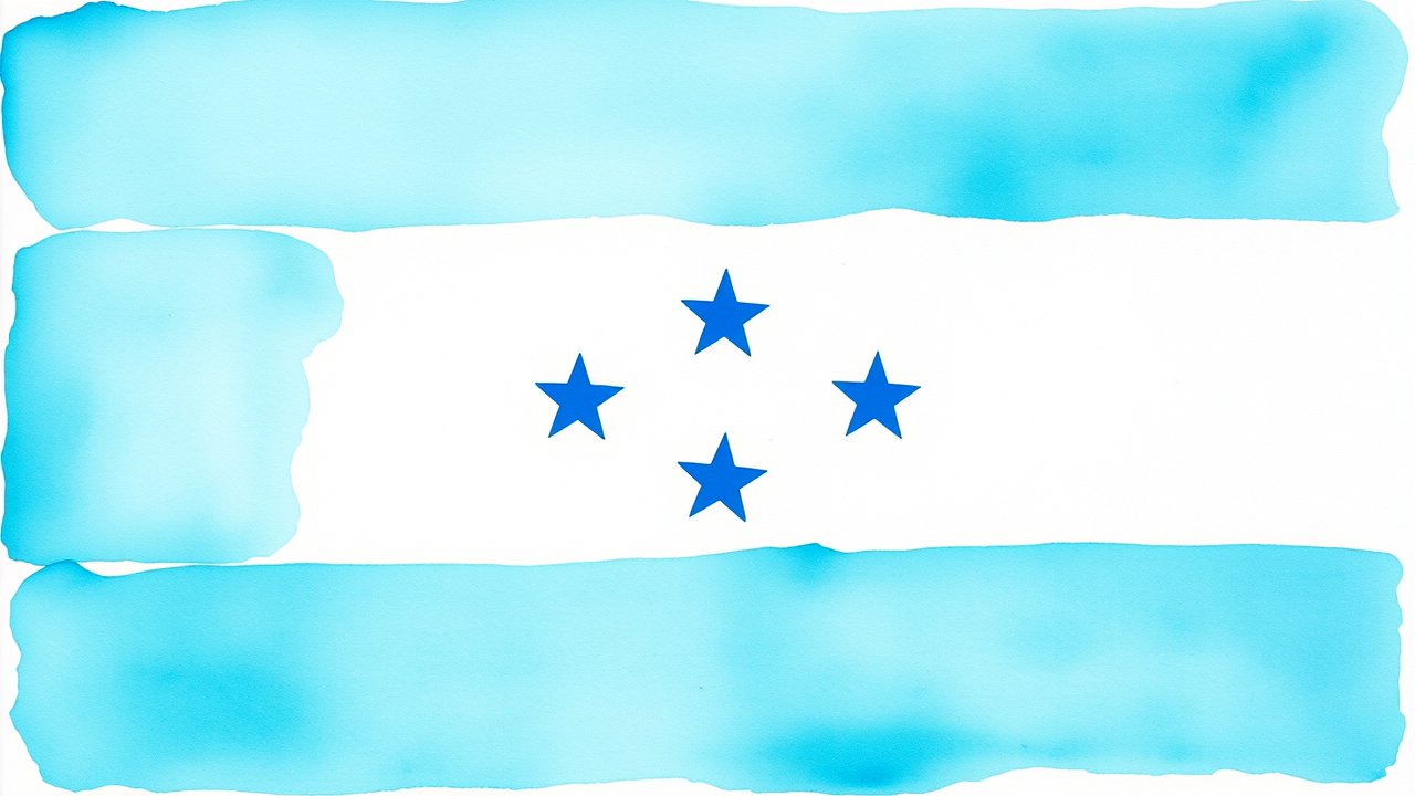 Flag of Honduras ðŸ‡ðŸ‡³ in watercolor style